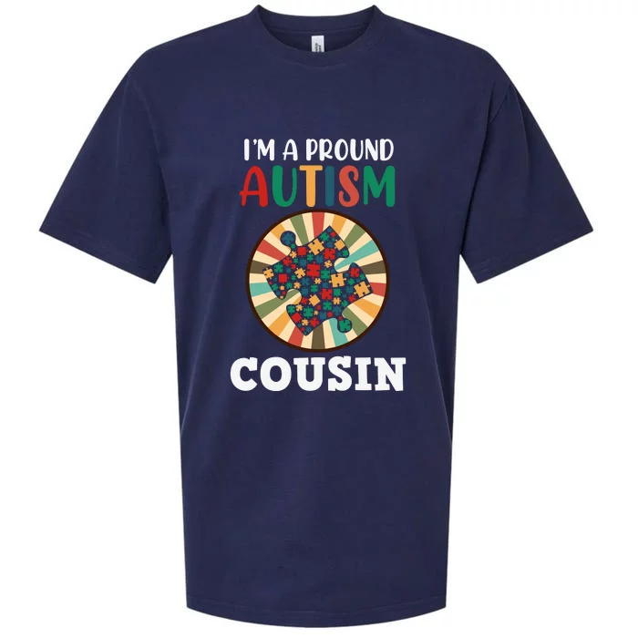 I'm A Proud Autism Cousin Family Matching Autism Awareness Month Sueded Cloud Jersey T-Shirt