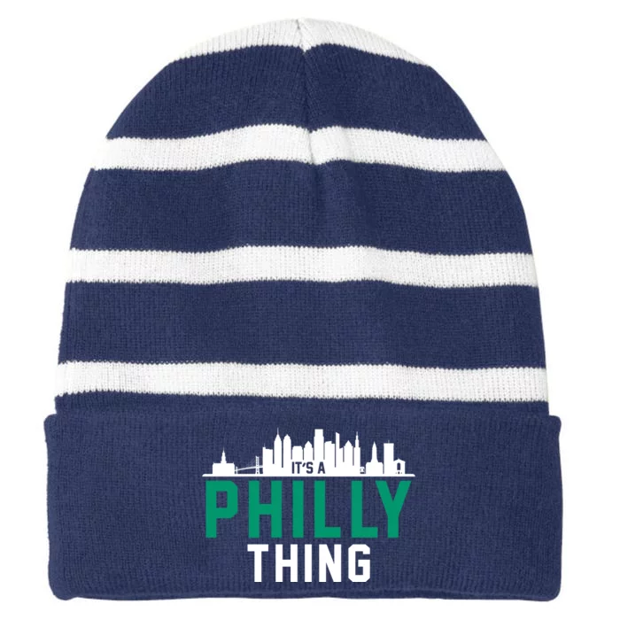 It's A Philly Thing City Skyline Pride Striped Beanie with Solid Band