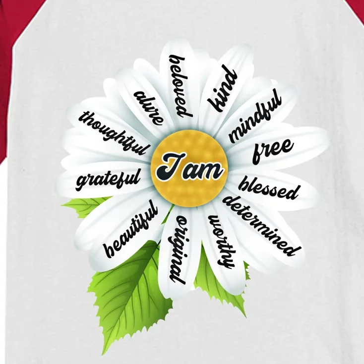 I Am Positivity Great Gift Motivational Ispirational Kids Colorblock Raglan Jersey