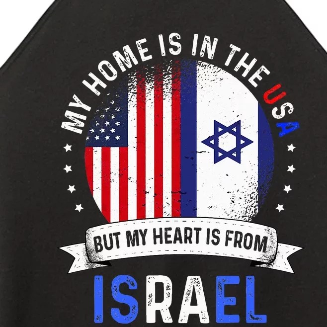 Israeli American Patriot Heart Is From Israel Flag Women’s Perfect Tri Rocker Tank