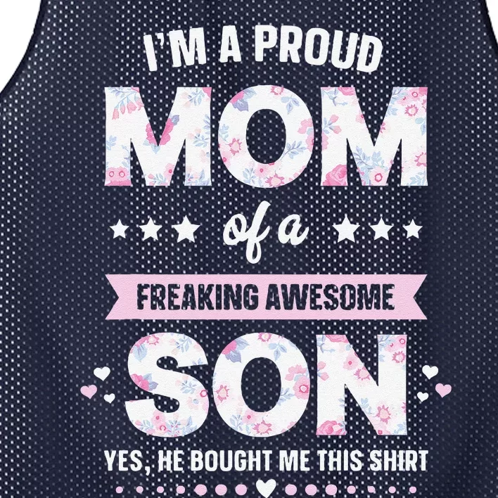 Im A Proud Mom Gift From Son To Mom Funny Mothers Day Mesh Reversible Basketball Jersey Tank