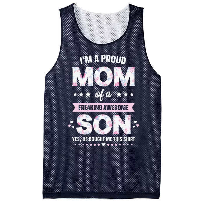 Im A Proud Mom Gift From Son To Mom Funny Mothers Day Mesh Reversible Basketball Jersey Tank