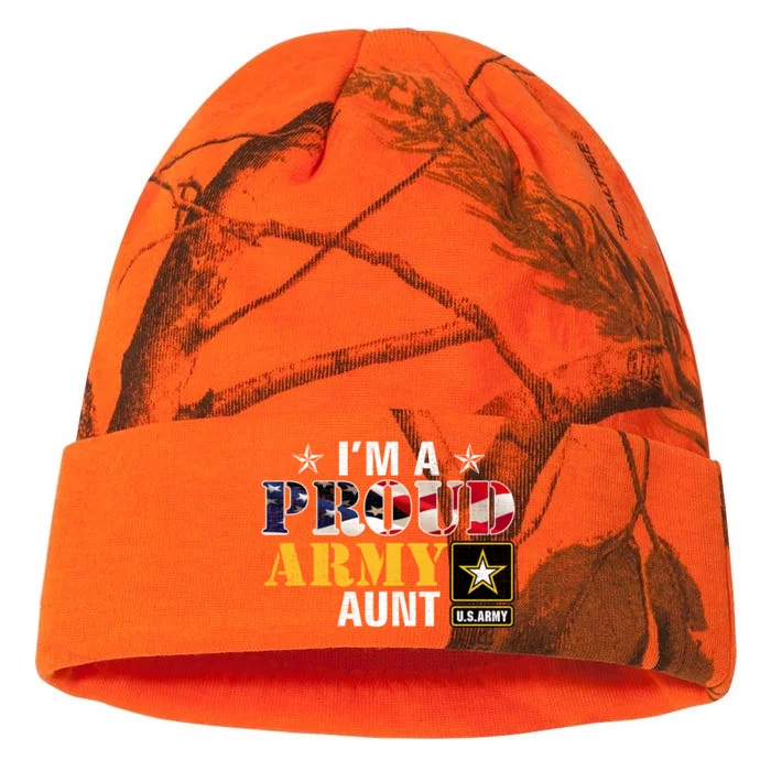 Im A Proud Army Aunt American Flag Military Gift Veteran Gift Kati - 12in Camo Beanie