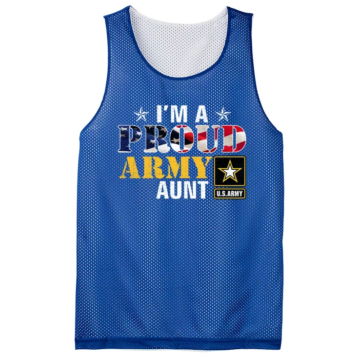 Im A Proud Army Aunt American Flag Military Gift Veteran Gift Mesh Reversible Basketball Jersey Tank