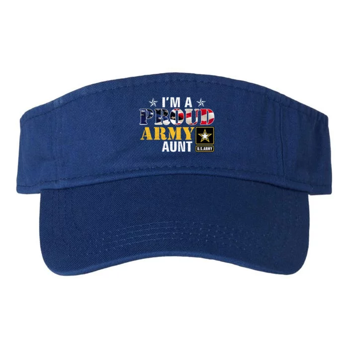 Im A Proud Army Aunt American Flag Military Gift Veteran Gift Valucap Bio-Washed Visor