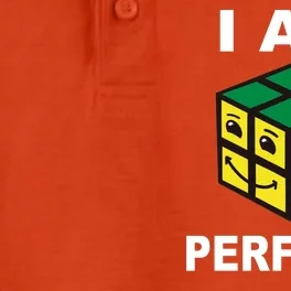 I Am Perfect Funny Retro Cube Meme Dry Zone Grid Performance Polo