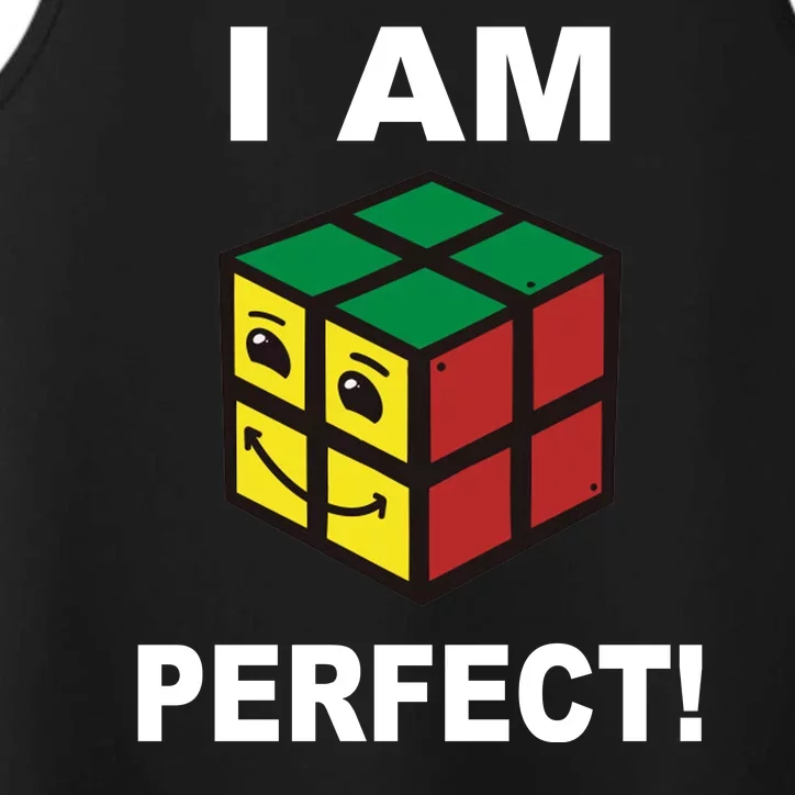 I Am Perfect Funny Retro Cube Meme Performance Tank