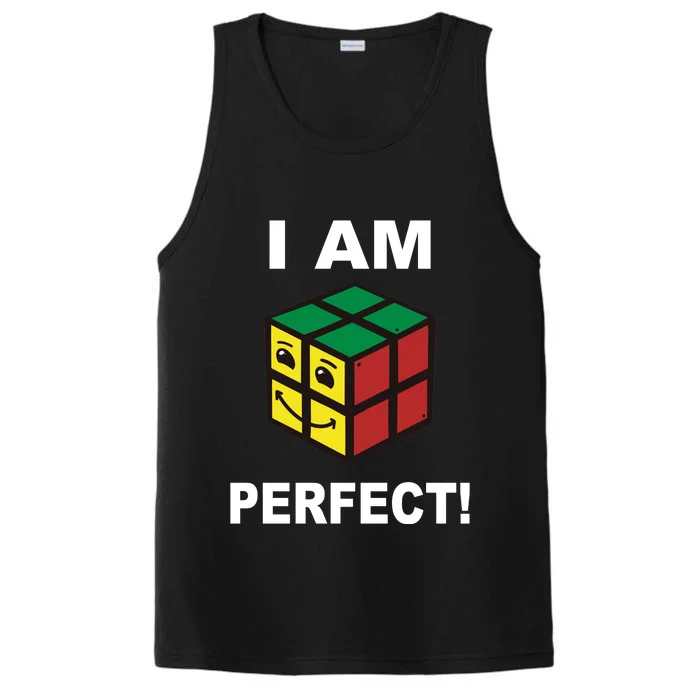 I Am Perfect Funny Retro Cube Meme Performance Tank