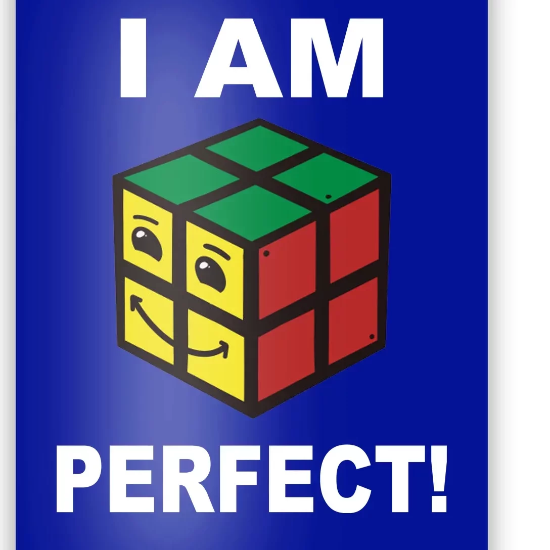 I Am Perfect Funny Retro Cube Meme Poster