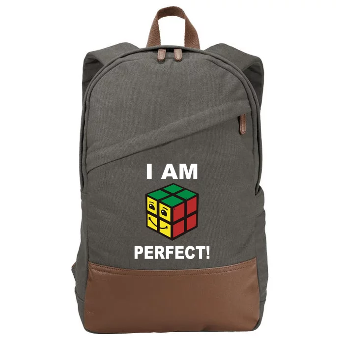 I Am Perfect Funny Retro Cube Meme Cotton Canvas Backpack