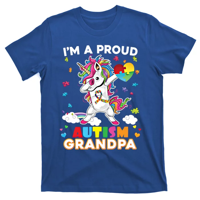 IM A Proud Grandpa Dabbing Unicorn Autism Awareness Puzzle Cute Gift T-Shirt