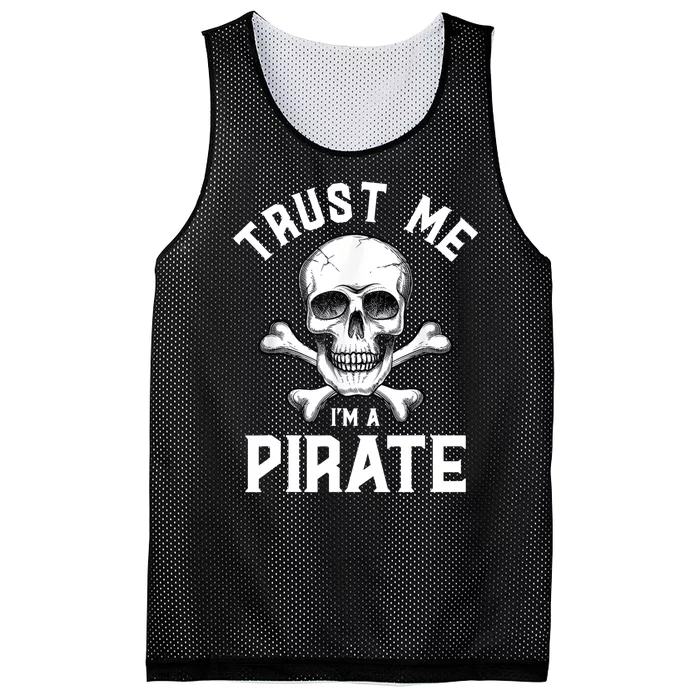 Im A Pirate Trust Me Skull Funny Mesh Reversible Basketball Jersey Tank