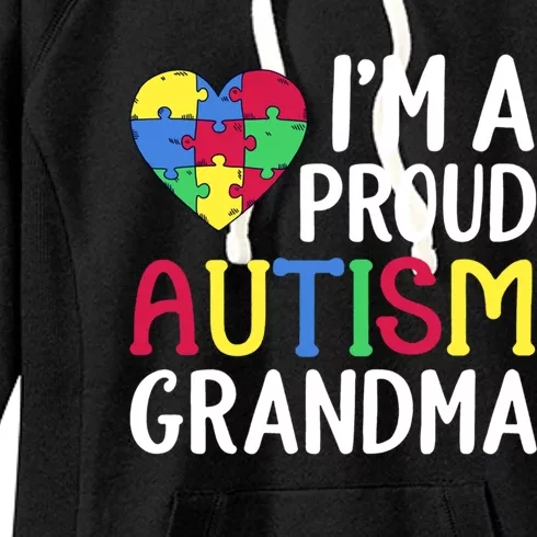 Im A Proud Autism Grandma Awareness Gift Women's Fleece Hoodie