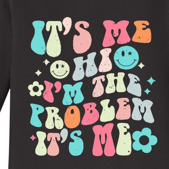 I'm A Problem Retro Groovy Funny Sarcasm Humor Baby Long Sleeve Bodysuit