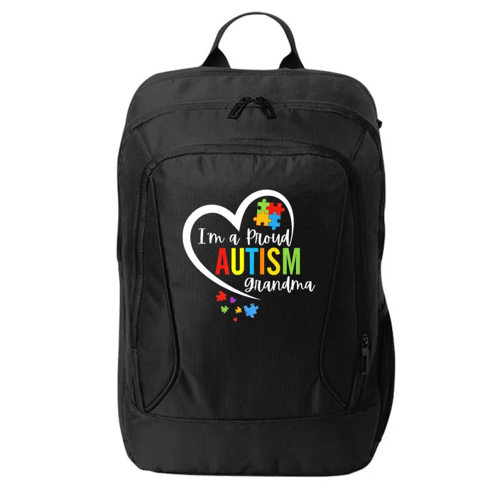 IM A Proud Grandma Love Heart Autism Awareness Puzzle City Backpack