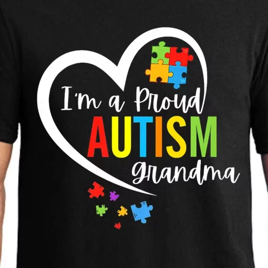 IM A Proud Grandma Love Heart Autism Awareness Puzzle Pajama Set