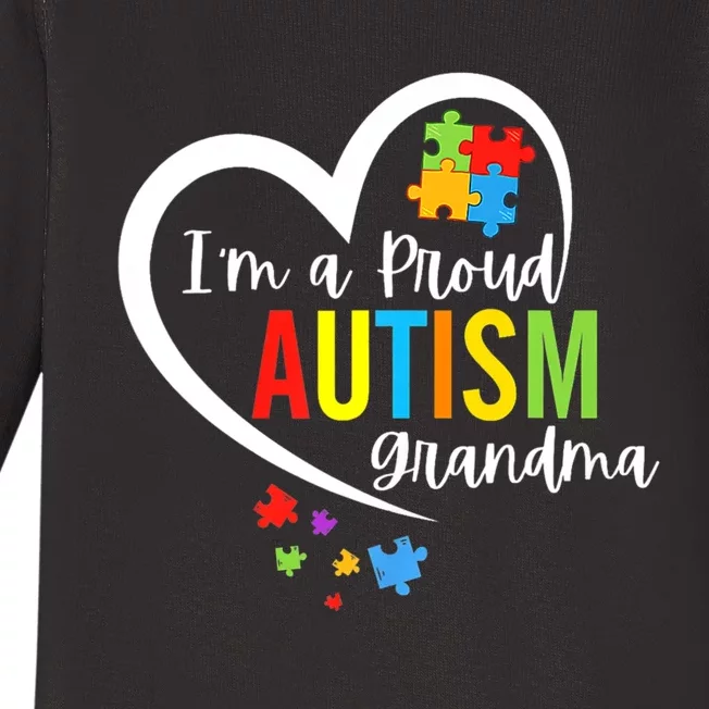 IM A Proud Grandma Love Heart Autism Awareness Puzzle Baby Long Sleeve Bodysuit