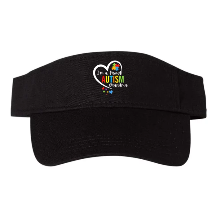 IM A Proud Grandma Love Heart Autism Awareness Puzzle Valucap Bio-Washed Visor