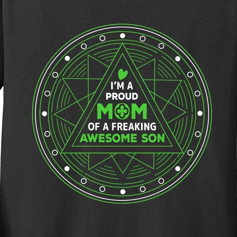 I'm A Proud Mom Of A Freaking Awesome Son Kids Long Sleeve Shirt