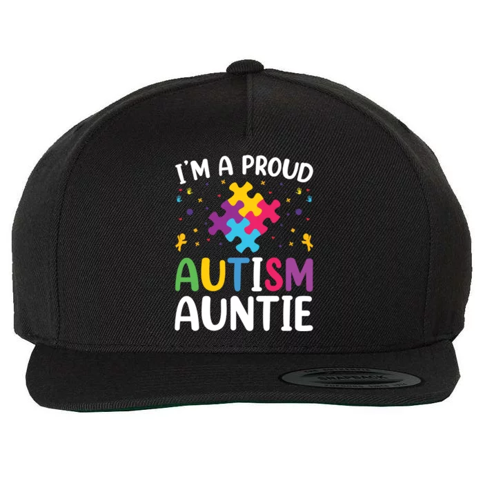 IM A Proud Autism Auntie Gift Wool Snapback Cap