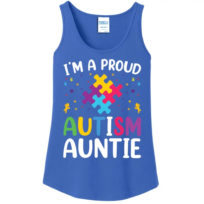 IM A Proud Autism Auntie Gift Ladies Essential Tank