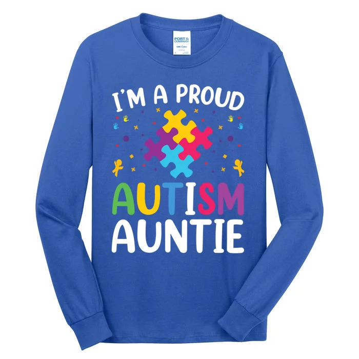 IM A Proud Autism Auntie Gift Tall Long Sleeve T-Shirt