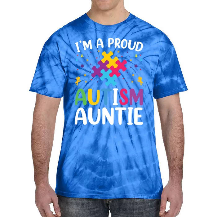 IM A Proud Autism Auntie Gift Tie-Dye T-Shirt