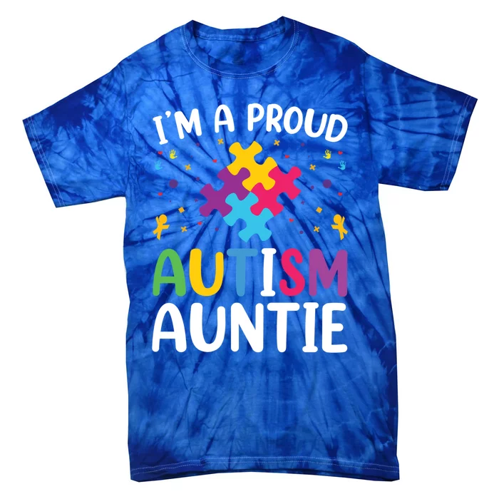 IM A Proud Autism Auntie Gift Tie-Dye T-Shirt