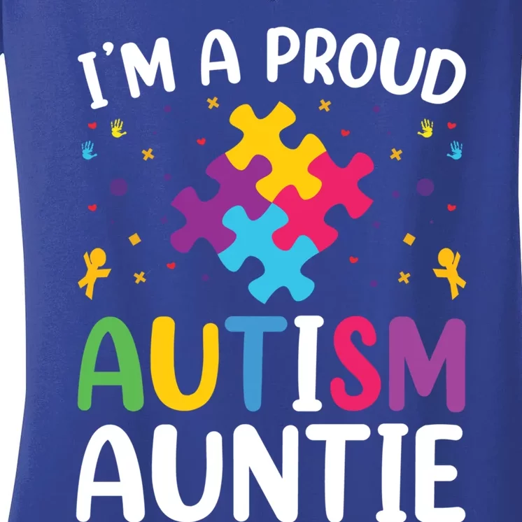 IM A Proud Autism Auntie Gift Women's V-Neck T-Shirt