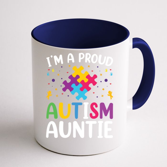 IM A Proud Autism Auntie Gift Front & Back Coffee Mug