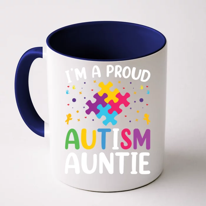 IM A Proud Autism Auntie Gift Front & Back Coffee Mug