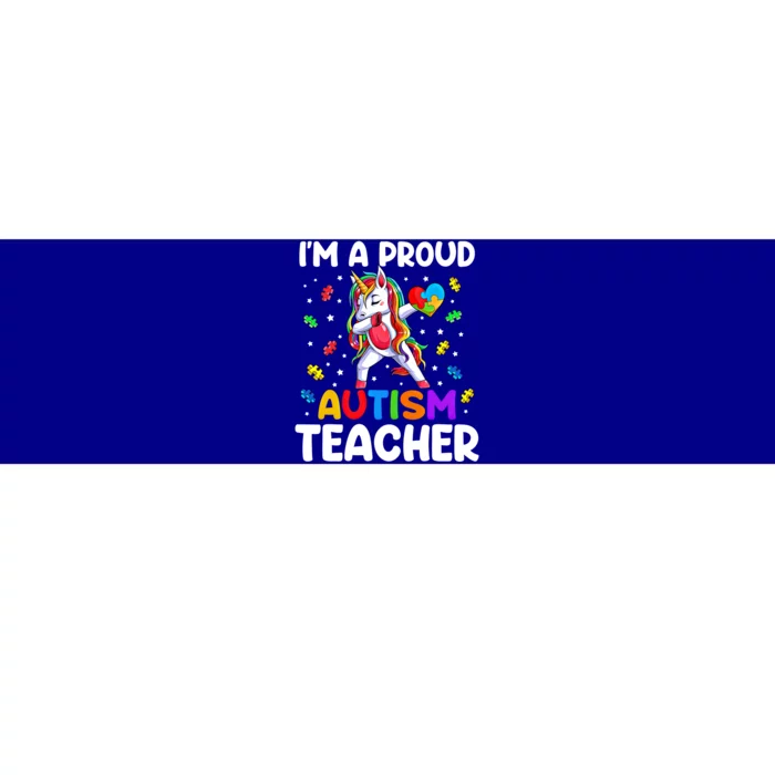 IM A Proud Teacher Autism Awareness Dabbing Unicorn Cute Gift Bumper Sticker