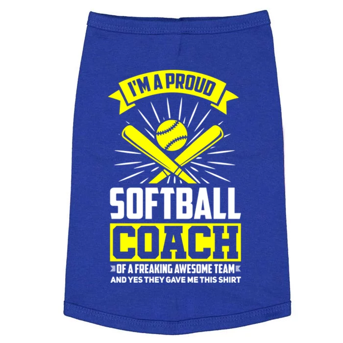 I'm A Proud Softball Coach Of An Awesome Team Coaching Gift Doggie Tank