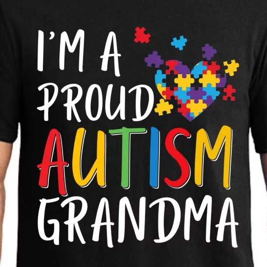 I'm A Proud Autism Grandma Awareness Puzzle Ribbon Gift Pajama Set