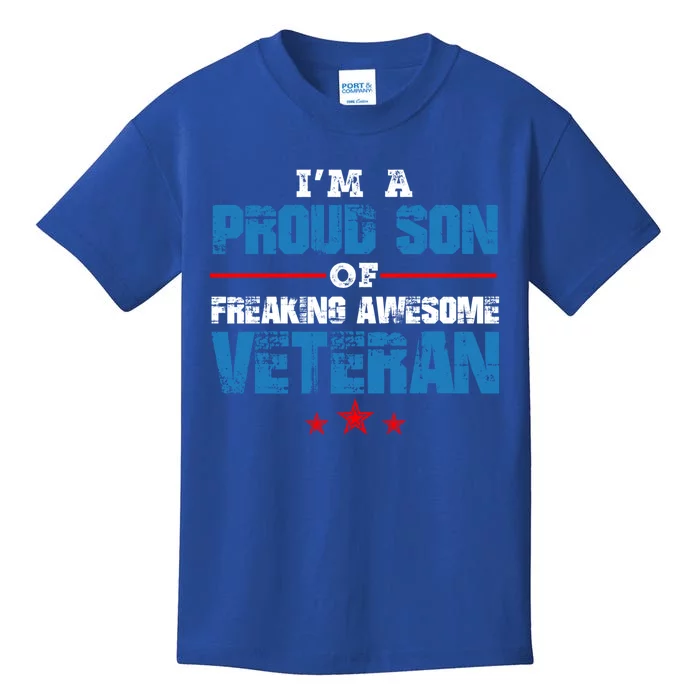 I'm A Proud Son Of Freaking Awesome Veteran Dad Gift Kids T-Shirt