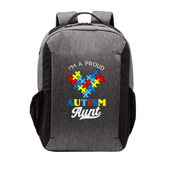 I'm A Proud Autism Aunt Autism Awareness Heart Niece Nephew Vector Backpack