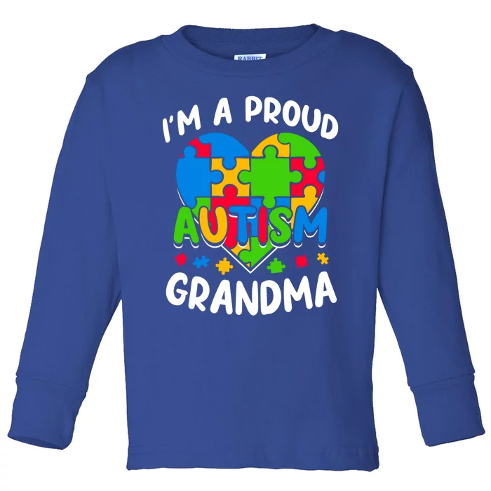 I'm A Proud Autism Grandma Awareness Cool Gift Toddler Long Sleeve Shirt