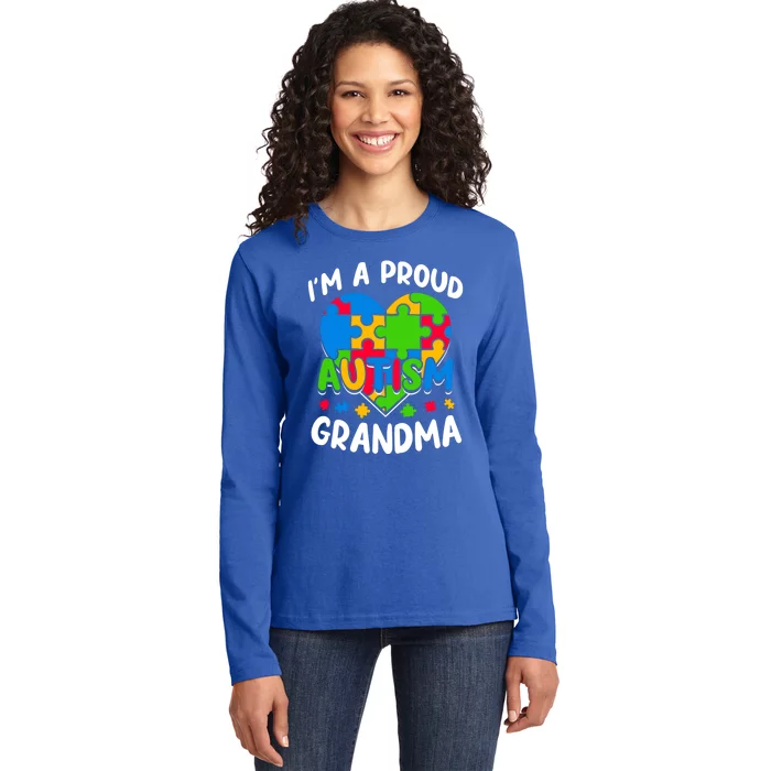 I'm A Proud Autism Grandma Awareness Cool Gift Ladies Long Sleeve Shirt