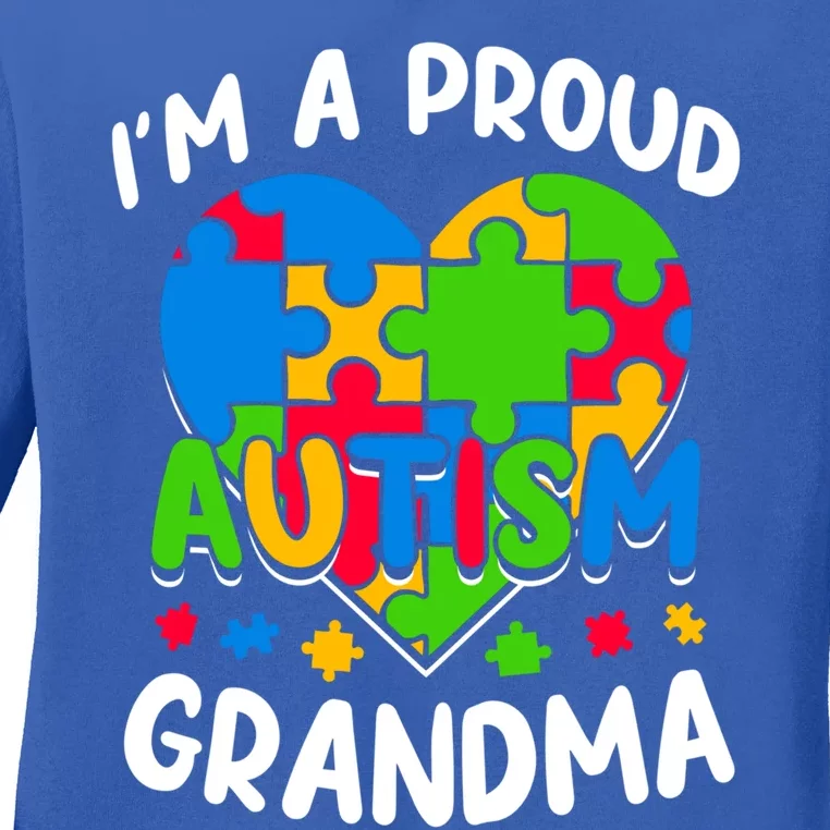 I'm A Proud Autism Grandma Awareness Cool Gift Ladies Long Sleeve Shirt