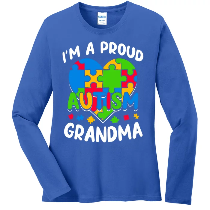 I'm A Proud Autism Grandma Awareness Cool Gift Ladies Long Sleeve Shirt