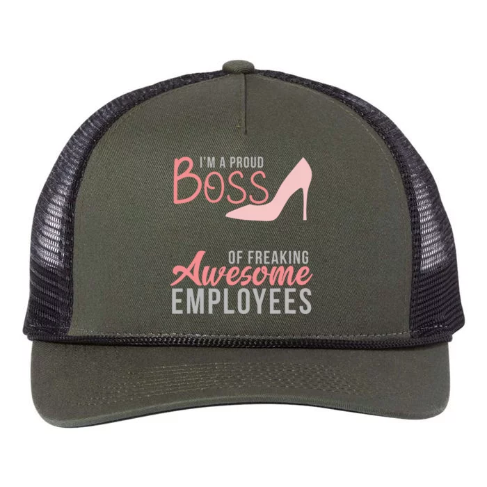 Im A Proud Boss Of Freaking Awesome Employees Retro Rope Trucker Hat Cap