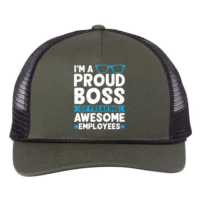 Im A Proud Boss Of Freaking Awesome Employees Boss Day Retro Rope Trucker Hat Cap