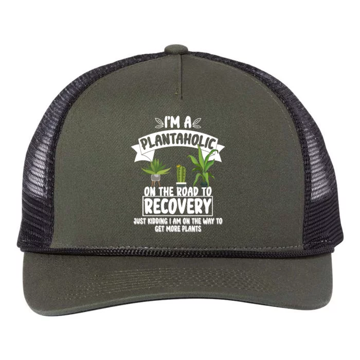 I'm A Plantaholic On The Road To Recovery Retro Rope Trucker Hat Cap