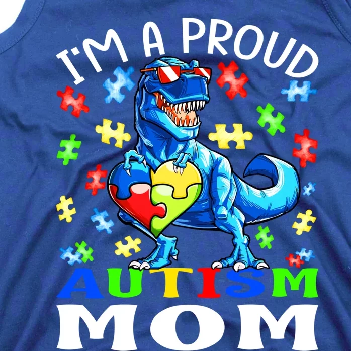 I'm A Proud Autism Mom Dinosaur Gift Tank Top