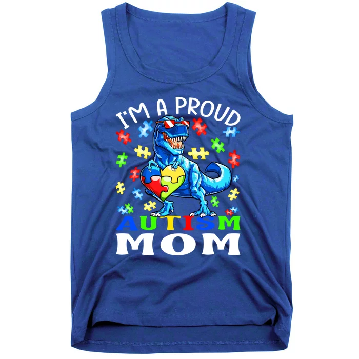 I'm A Proud Autism Mom Dinosaur Gift Tank Top