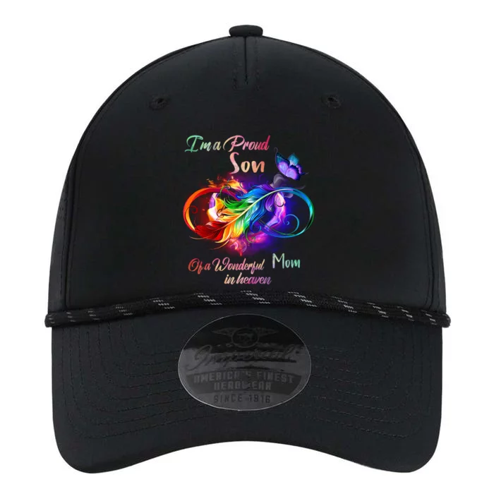 Im A Proud Son Of Wonderful Mom In Heaven Feather Infinity Gift Performance The Dyno Cap