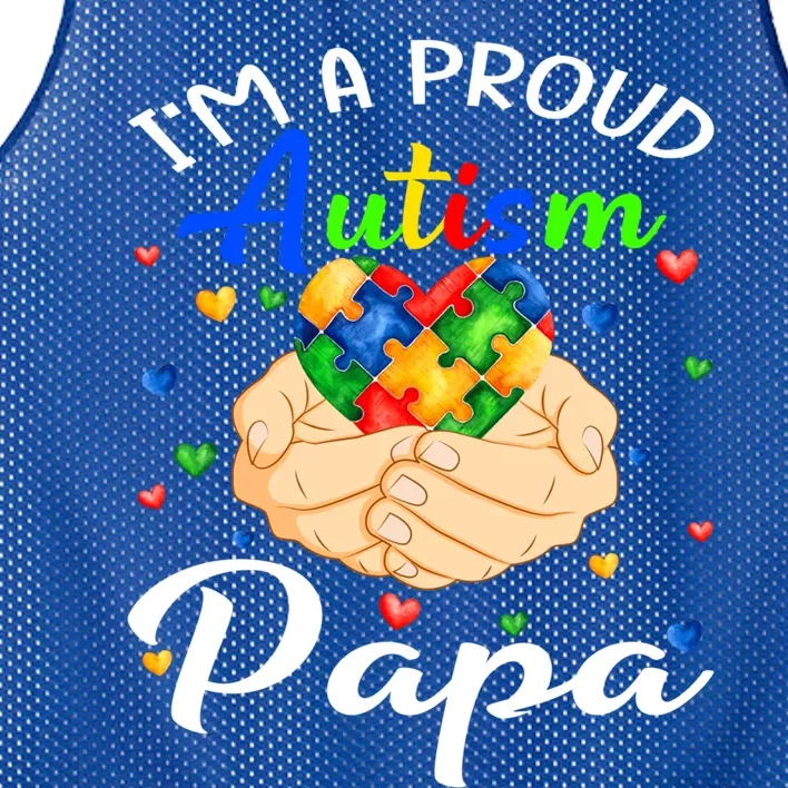 I'm A Proud Autism Papa Autism Awareness Autistic Cool Gift Mesh Reversible Basketball Jersey Tank