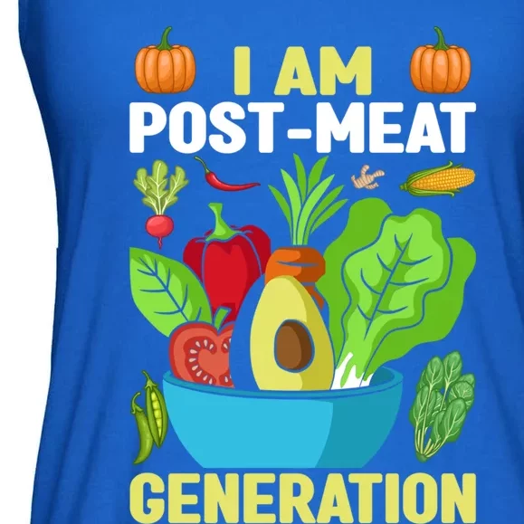 I Am Post Meat Generation Funny Veganism Veggie Vegetable Cute Gift Ladies Essential Flowy Tank