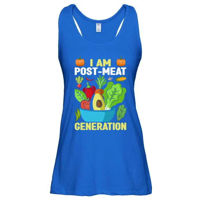 I Am Post Meat Generation Funny Veganism Veggie Vegetable Cute Gift Ladies Essential Flowy Tank