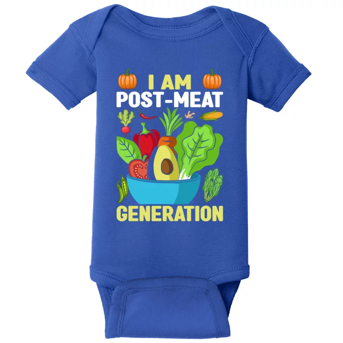 I Am Post Meat Generation Funny Veganism Veggie Vegetable Cute Gift Baby Bodysuit